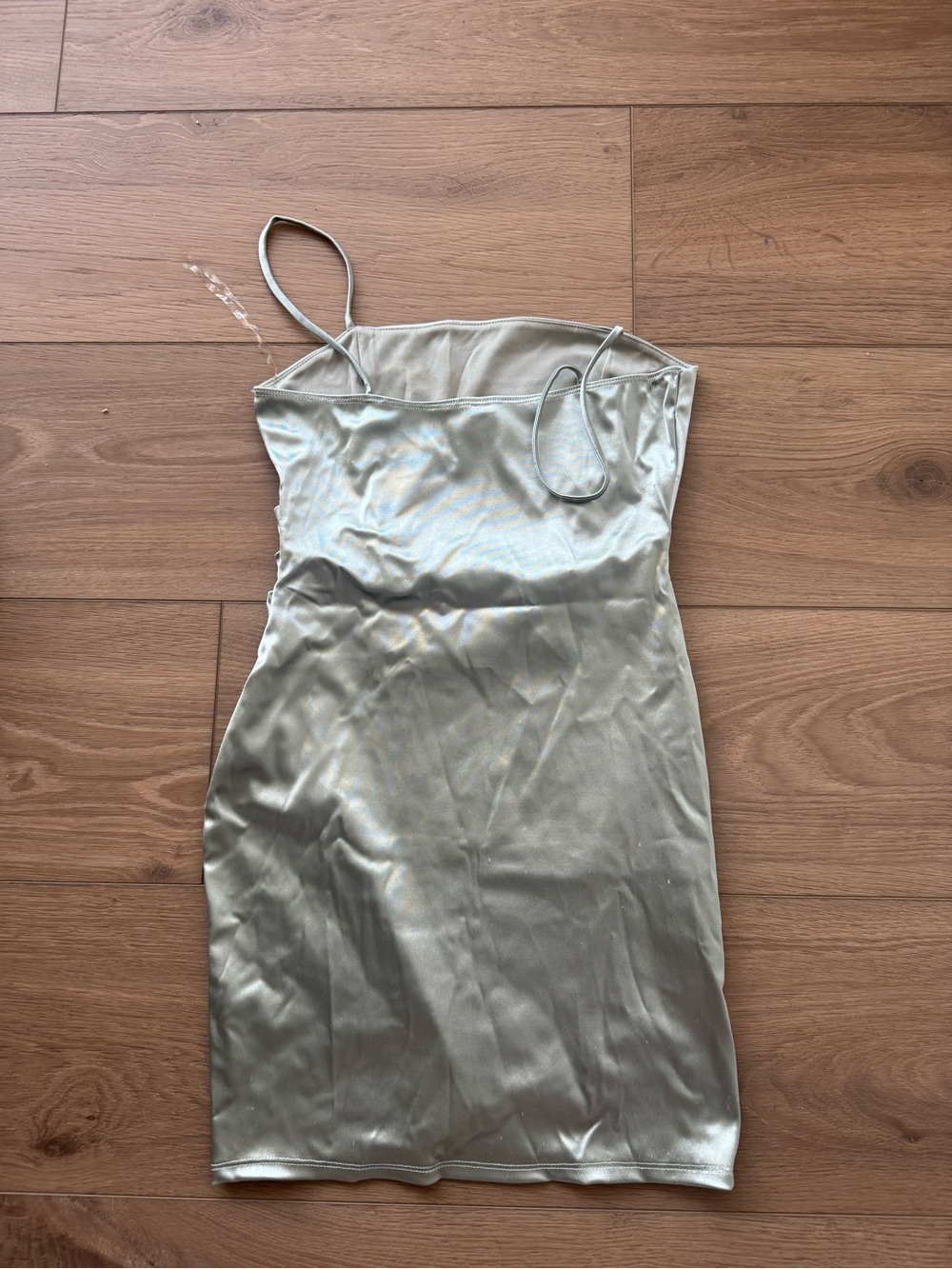 Windsor Small Green Satin Mini Dress - Picture 4 of 6